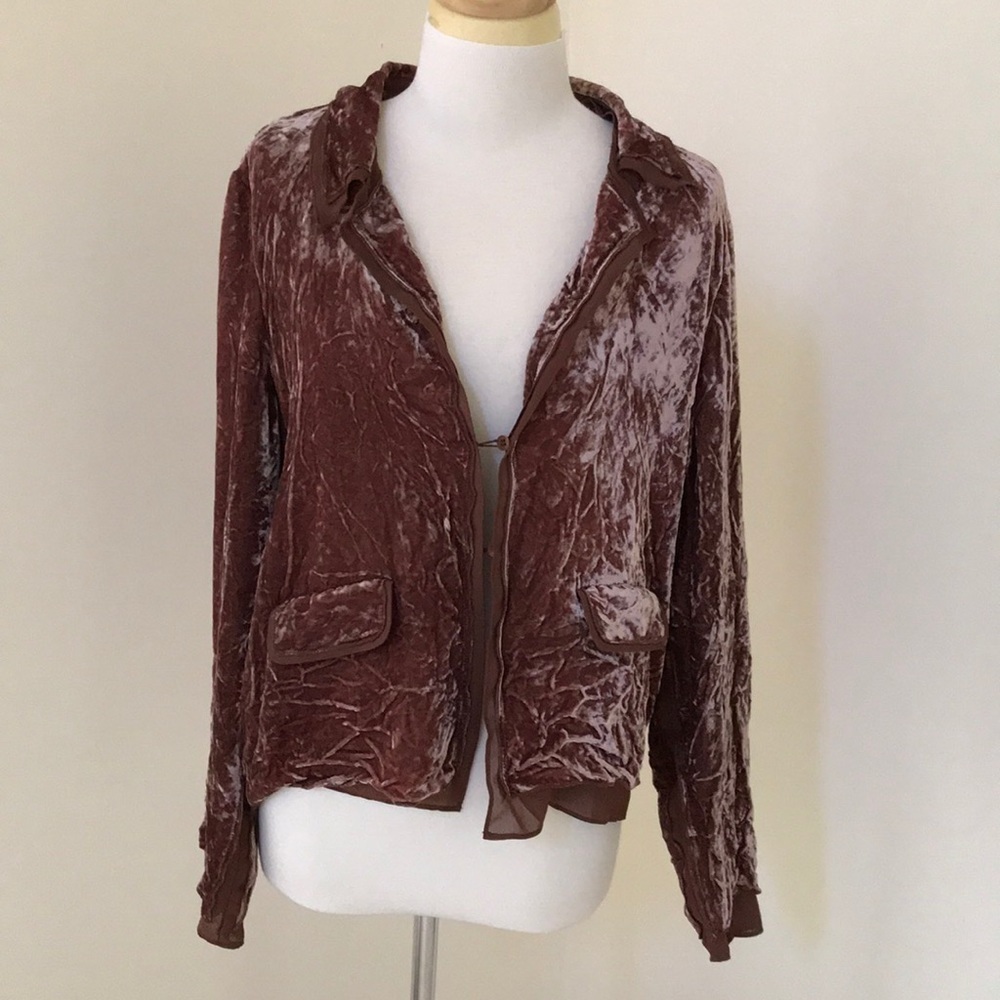 J. Crew Size 14 crinkled velvet blazer with pockets